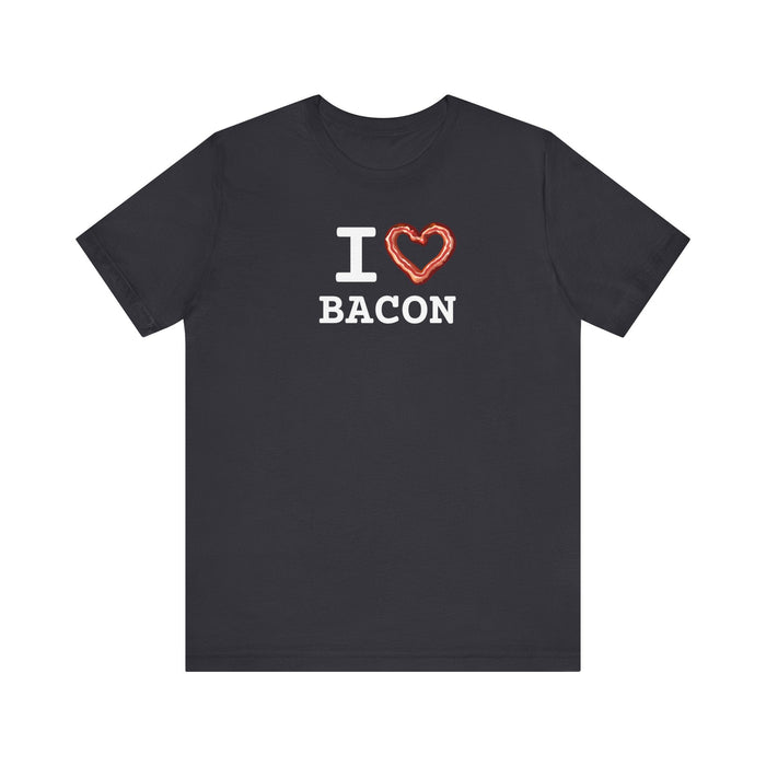 Printify T-Shirt Dark Grey / S I love Bacon Join The Bacon Crew! Dive into Fun with Our Classic Tee! Bacon Lovers!