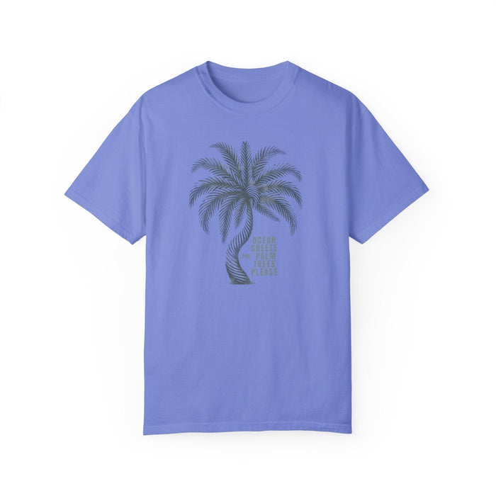 Printify T-Shirt Flo Blue / S Ocean Breeze & Palm Trees: Customize Your Comfort with Our Cozy Cotton Tee Great Gift Tshirt