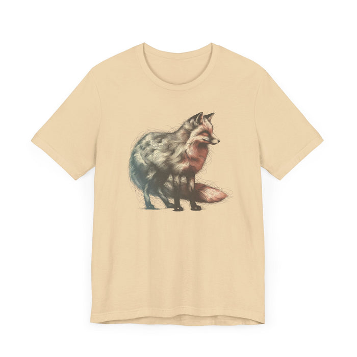 Printify T-Shirt Fox of Many Hues Artistic Twist for the Nature Lovers Unisex Jersey Short Sleeve Tee Great Gift, Womens Gift, Husband Gift, Camping Tshirt