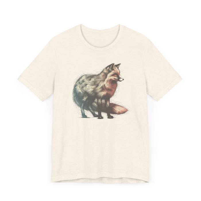 Printify T-Shirt Fox of Many Hues Artistic Twist for the Nature Lovers Unisex Jersey Short Sleeve Tee Great Gift, Womens Gift, Husband Gift, Camping Tshirt