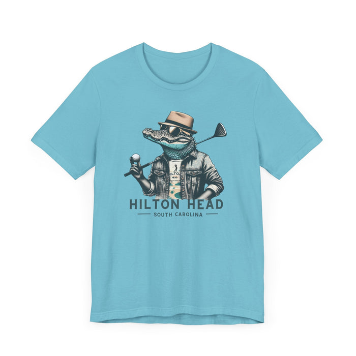 Printify T-Shirt Golf With the Gators Hilton Head South Carolina Graphic Tee Great Gift Idea