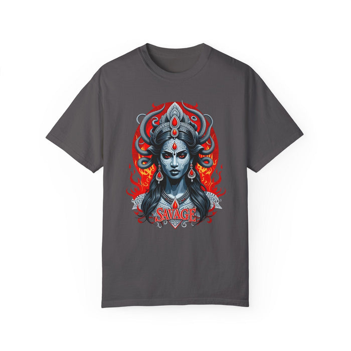 Printify T-Shirt Graphite / S Kali the Destroyer Hindu Goddess SAVAGE Unisex Garment-Dyed T-Shirt Comfort Colors Great Gift Idea Stylish and Trending