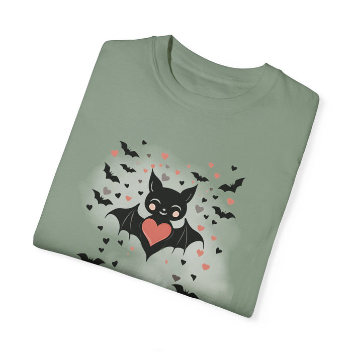 Printify T-Shirt Happy Halloween Bat Vibes Comfort Colors 1717 Garment-Dyed T-Shirt Halloween Tshirt Womens Gift Mens Gift Holiday Gift