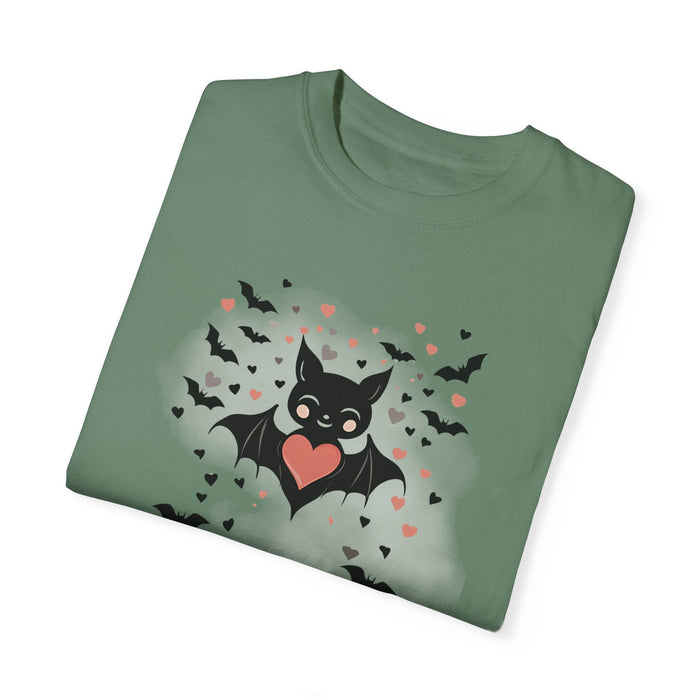 Printify T-Shirt Happy Halloween Bat Vibes Comfort Colors 1717 Garment-Dyed T-Shirt Halloween Tshirt Womens Gift Mens Gift Holiday Gift