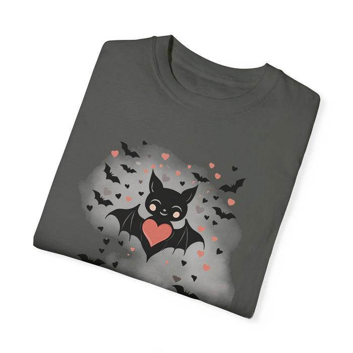 Printify T-Shirt Happy Halloween Bat Vibes Comfort Colors 1717 Garment-Dyed T-Shirt Halloween Tshirt Womens Gift Mens Gift Holiday Gift