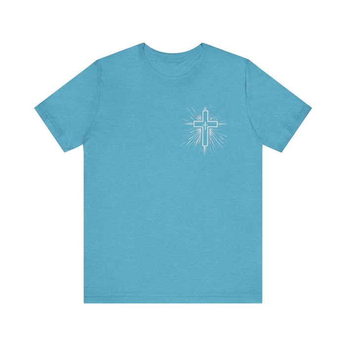 Printify T-Shirt Heather Aqua / S Classic Unisex Jersey Tee with Cross on the Chest: Comfortable & Stylish Tshirt