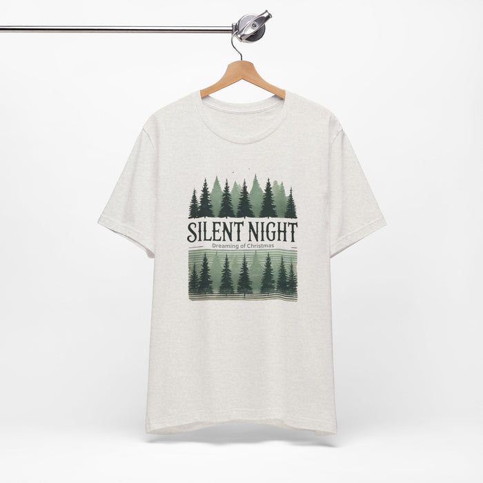 Printify T-Shirt Heather Cement / XS Silent Night Dreaming of Christmas Graphic T-Shirt | Unisex Jersey Short Sleeve Tee