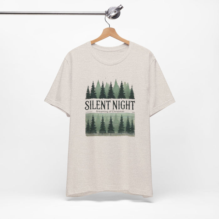 Printify T-Shirt Heather Dust / XS Silent Night Dreaming of Christmas Graphic T-Shirt | Unisex Jersey Short Sleeve Tee