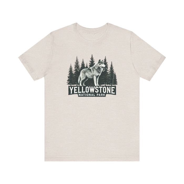 Printify T-Shirt Heather Dust / XS Yellowstone National Park Unisex Jersey Short Sleeve Tee Camping Tshirt Hiking Explore