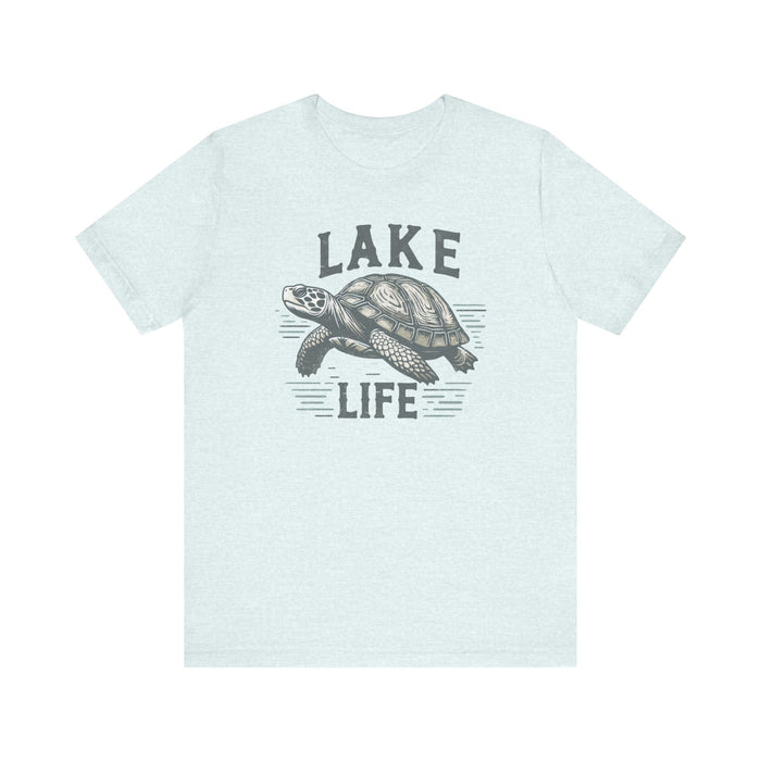 Printify T-Shirt Heather Ice Blue / S Living With The Turtle Lake Life Jersey Short Sleeve Tee - Soft Cotton Classic Nature Great Gift, Husband Gift, Wife Gift Fishing Shirt