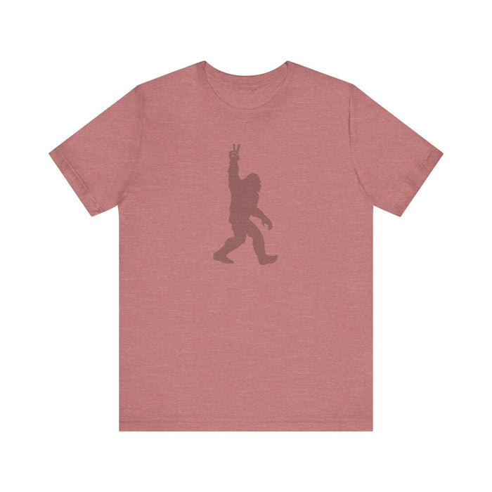 Printify T-Shirt Heather Mauve / S Bigfoot on the Loose Tee: Unleash Your Inner Adventurer! Mens Gift, Mountain Tshirt, Camping Adventure, Womens Gift