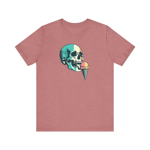 Printify T-Shirt Heather Mauve / S Skull Tee: Embrace Cool Comfort and Style with This Crewneck Tshirt Makes a Great Gift