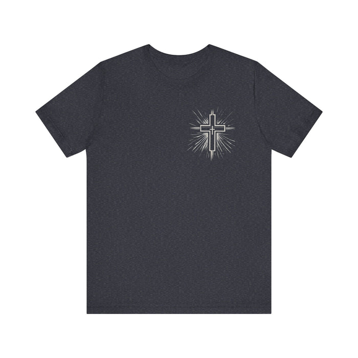 Printify T-Shirt Heather Navy / S Classic Unisex Jersey Tee with Cross on the Chest: Comfortable & Stylish Tshirt