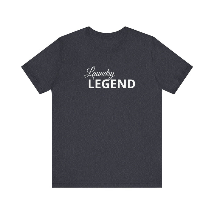 Printify T-Shirt Heather Navy / S Laundry Legend Unisex Tee – Conquer the Fold in Style! Short Sleeve Cotton Crewneck Great Gift Idea a Little Humor Added to The Day