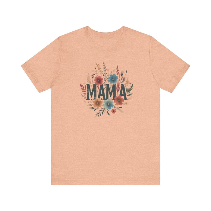 Printify T-Shirt Heather Peach / S Boho Wildflower Mama: Embrace Nature in Style with our Comfy Tee!