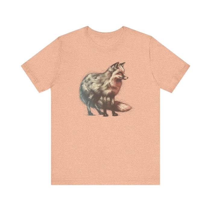 Printify T-Shirt Heather Peach / S Fox of Many Hues Artistic Twist for the Nature Lovers Unisex Jersey Short Sleeve Tee Great Gift, Womens Gift, Husband Gift, Camping Tshirt