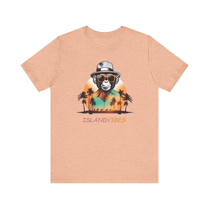 Printify T-Shirt Heather Peach / S Island Monkey Business: Unisex Tee for Tropical Vibes! Great Gift