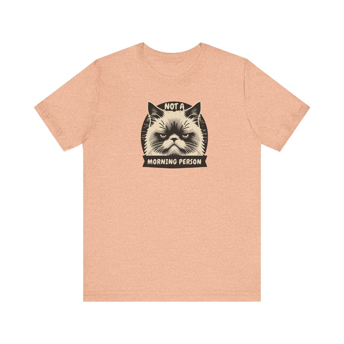 Printify T-Shirt Heather Peach / S Not a Morning Person? Join the Grumpy Cat Club with this Graphic Tee