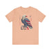 Printify T-Shirt Heather Peach / S PATRIOTIC USA Made in America 1776 Unisex Jersey Short Sleeve Tee 4th of July, Labor Day, Memorial Day