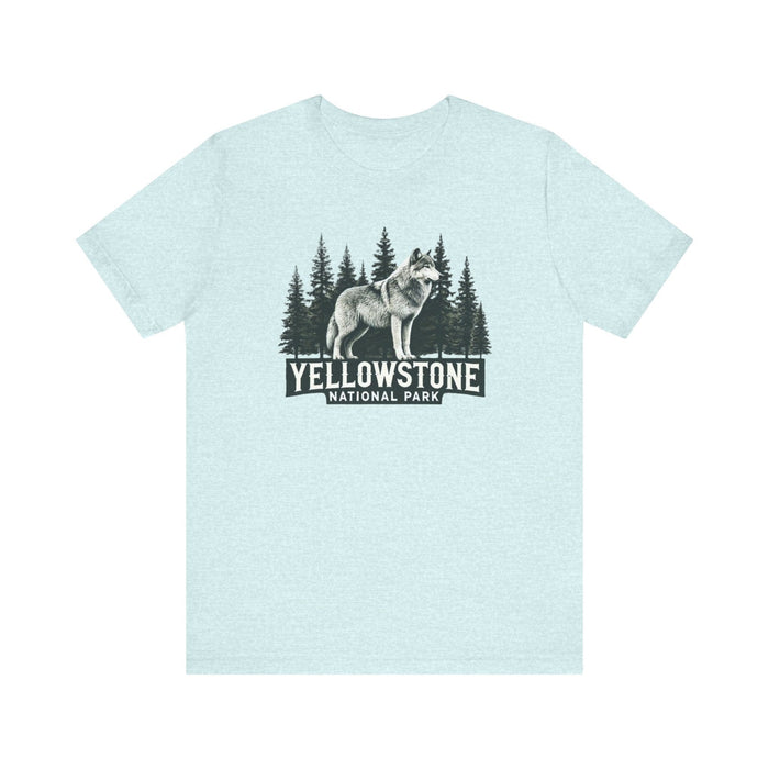 Printify T-Shirt Heather Prism Ice Blue / XS Yellowstone National Park Unisex Jersey Short Sleeve Tee Camping Tshirt Hiking Explore