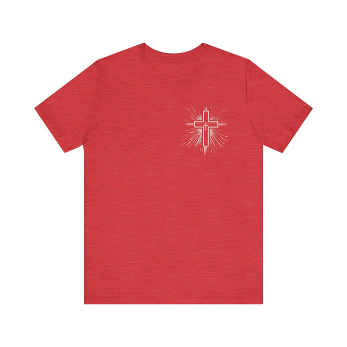 Printify T-Shirt Heather Red / S Classic Unisex Jersey Tee with Cross on the Chest: Comfortable & Stylish Tshirt