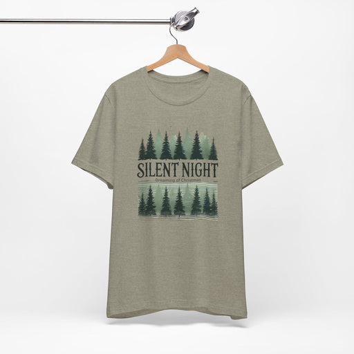 Printify T-Shirt Heather Stone / XS Silent Night Dreaming of Christmas Graphic T-Shirt | Unisex Jersey Short Sleeve Tee