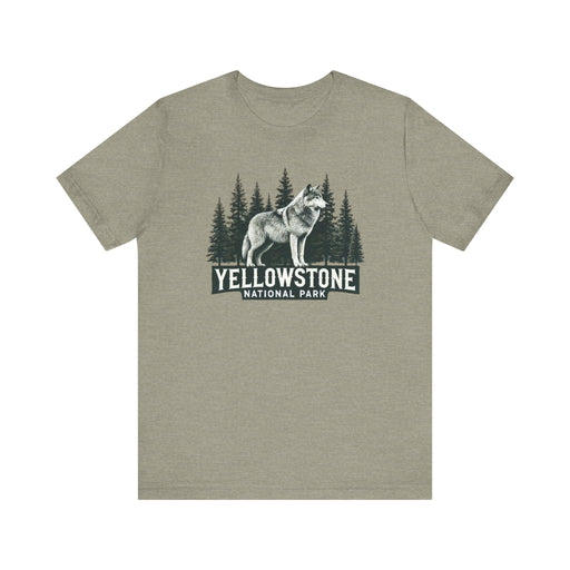 Printify T-Shirt Heather Stone / XS Yellowstone National Park Unisex Jersey Short Sleeve Tee Camping Tshirt Hiking Explore