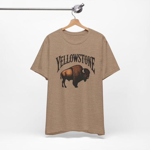 Printify T-Shirt Heather Tan / XS Yellowstone National Park Camping & Hiking Nature Lovers Unisex Short Sleeve Tee