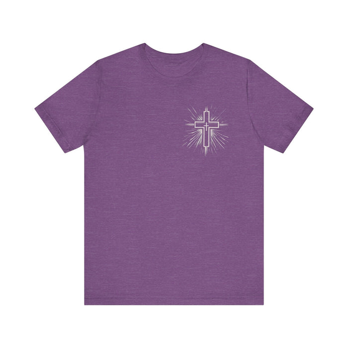 Printify T-Shirt Heather Team Purple / S Classic Unisex Jersey Tee with Cross on the Chest: Comfortable & Stylish Tshirt