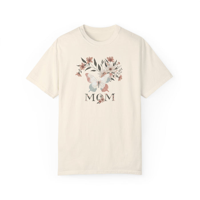 Printify T-Shirt Ivory / S Mom Life in Full Bloom Soft Colored Boho Inspired Garment-Dyed T-shirt Great Gift, Mom Gift, Mothers Day Gift, Wife Gift, Sister Gift