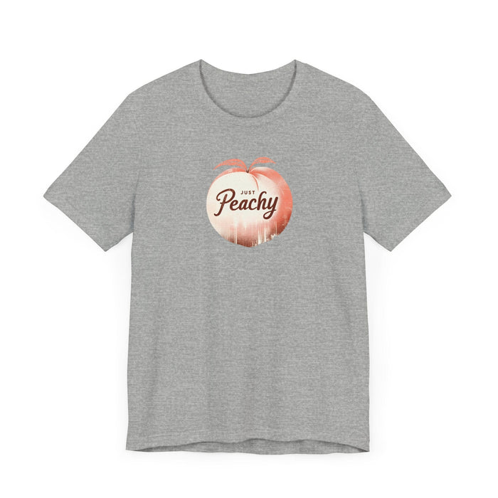 Printify T-Shirt Just Peachy Shirt Summer Shirts, Cute Womens Shirt, Retro Summer Shirt, Gifts For Peach Lovers, Summer Vibes Shirt Moms Gift Girlfriend Gift