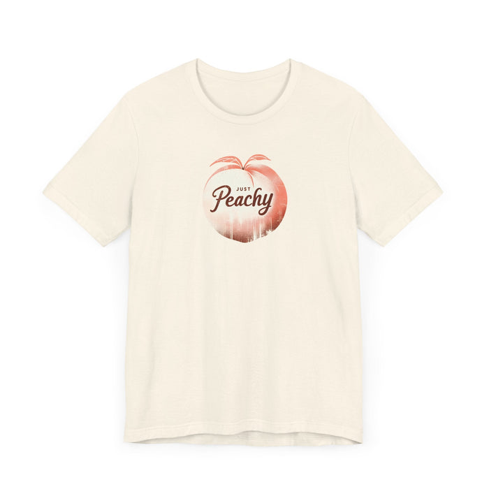 Printify T-Shirt Just Peachy Shirt Summer Shirts, Cute Womens Shirt, Retro Summer Shirt, Gifts For Peach Lovers, Summer Vibes Shirt Moms Gift Girlfriend Gift