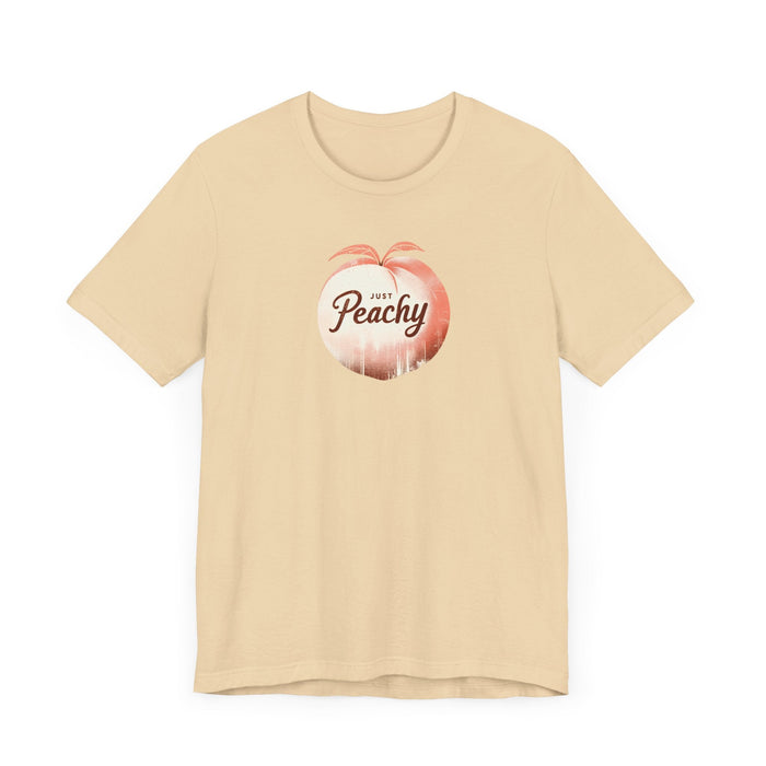 Printify T-Shirt Just Peachy Shirt Summer Shirts, Cute Womens Shirt, Retro Summer Shirt, Gifts For Peach Lovers, Summer Vibes Shirt Moms Gift Girlfriend Gift