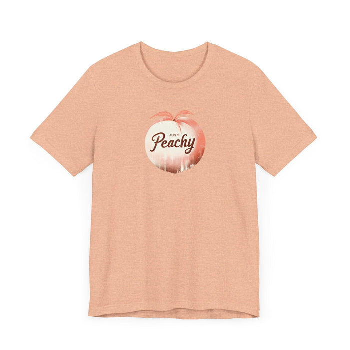 Printify T-Shirt Just Peachy Shirt Summer Shirts, Cute Womens Shirt, Retro Summer Shirt, Gifts For Peach Lovers, Summer Vibes Shirt Moms Gift Girlfriend Gift