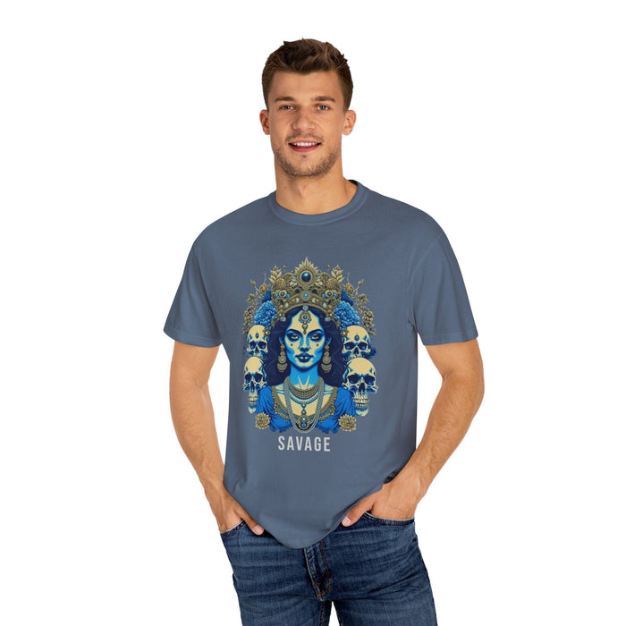 Printify T-Shirt Kali the Destroyer" Custom Comfort Colors 1717 Tee: Embrace Cozy Style! Hindu Goddess