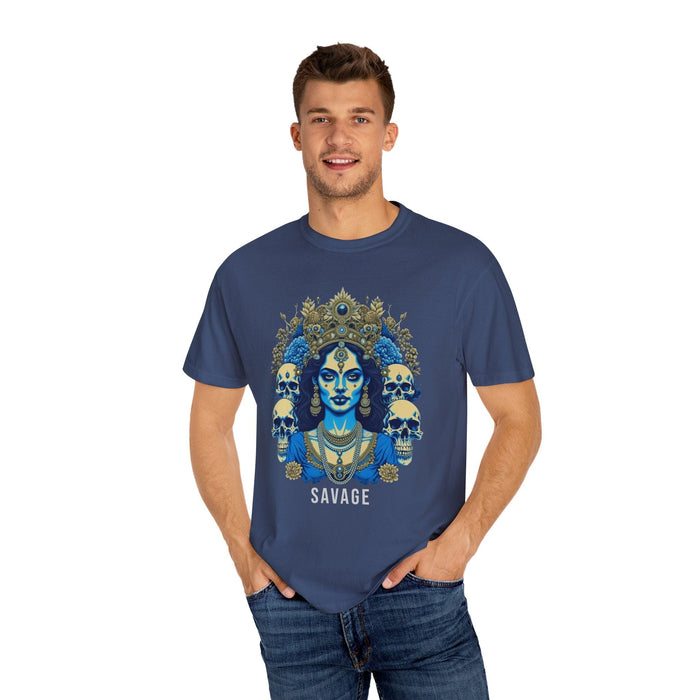 Printify T-Shirt Kali the Destroyer" Custom Comfort Colors 1717 Tee: Embrace Cozy Style! Hindu Goddess