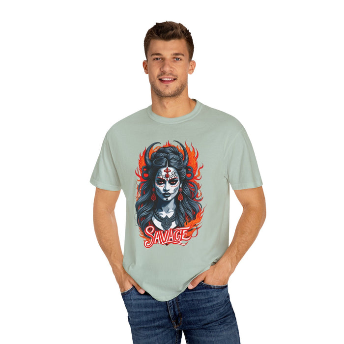 Printify T-Shirt Kali the Destroyer Hindu Goddess SAVAGE Unisex Garment-Dyed T-Shirt Comfort Colors Great Gift Idea Stylish and Trending