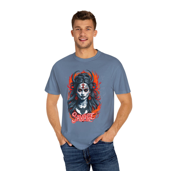 Printify T-Shirt Kali the Destroyer Hindu Goddess SAVAGE Unisex Garment-Dyed T-Shirt Comfort Colors Great Gift Idea Stylish and Trending