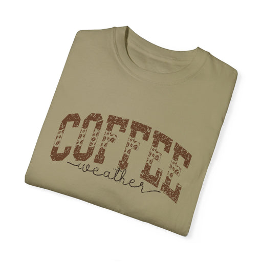 Printify T-Shirt Khaki / S Coffee Weather Winter Inspired Graphic Tee Shirt