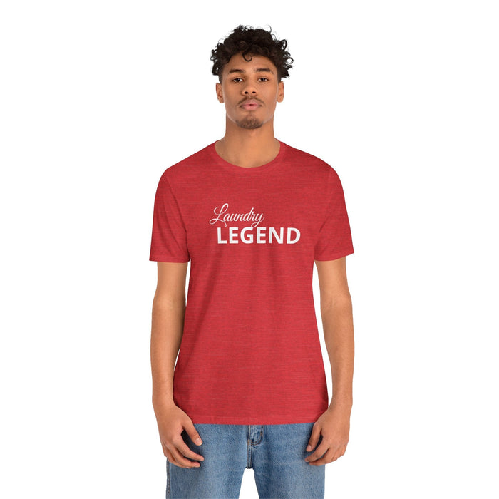 Printify T-Shirt Laundry Legend Unisex Tee – Conquer the Fold in Style! Short Sleeve Cotton Crewneck Great Gift Idea a Little Humor Added to The Day