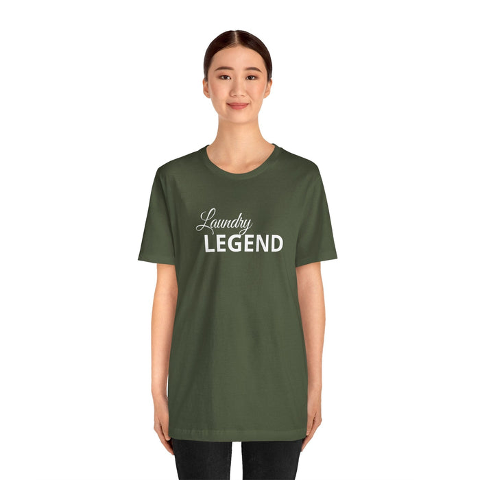 Printify T-Shirt Laundry Legend Unisex Tee – Conquer the Fold in Style! Short Sleeve Cotton Crewneck Great Gift Idea a Little Humor Added to The Day