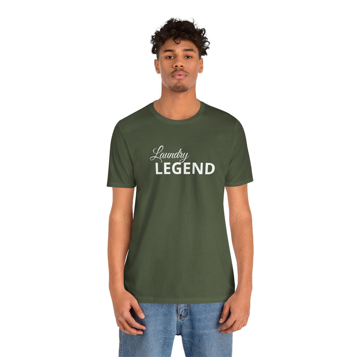 Printify T-Shirt Laundry Legend Unisex Tee – Conquer the Fold in Style! Short Sleeve Cotton Crewneck Great Gift Idea a Little Humor Added to The Day