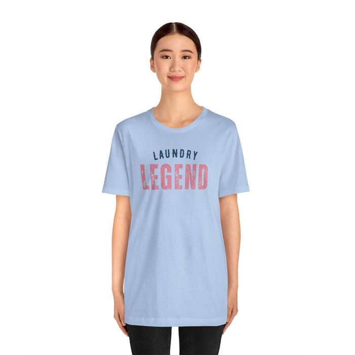 Printify T-Shirt Laundry Legend Unisex Tee – Conquer the Fold in Style! Short Sleeve Cotton Crewneck Great Gift to add a little humor to our day