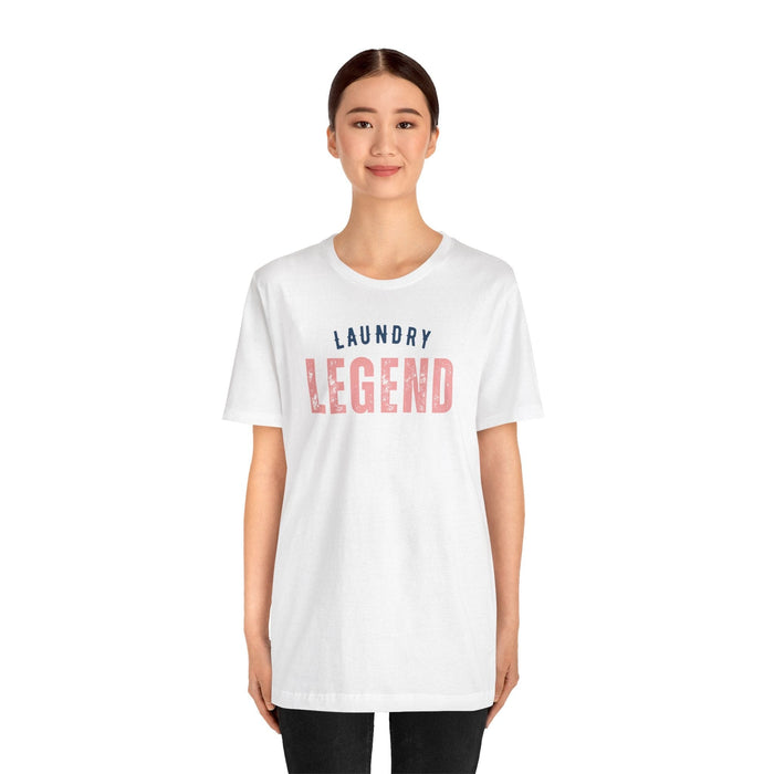 Printify T-Shirt Laundry Legend Unisex Tee – Conquer the Fold in Style! Short Sleeve Cotton Crewneck Great Gift to add a little humor to our day