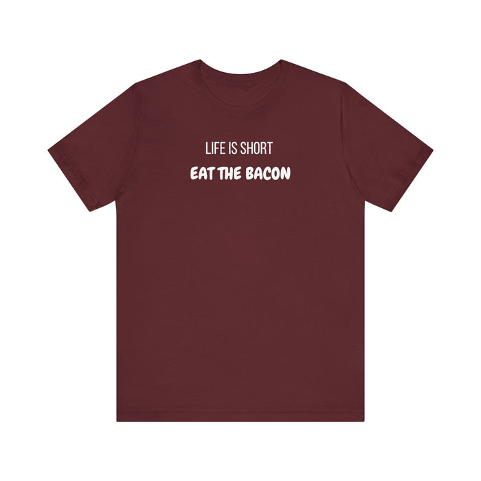 Printify T-Shirt Life is Short, Enjoy it! Join The Bacon Crew! Dive into Fun with Our Classic Tee! Bacon Lovers!