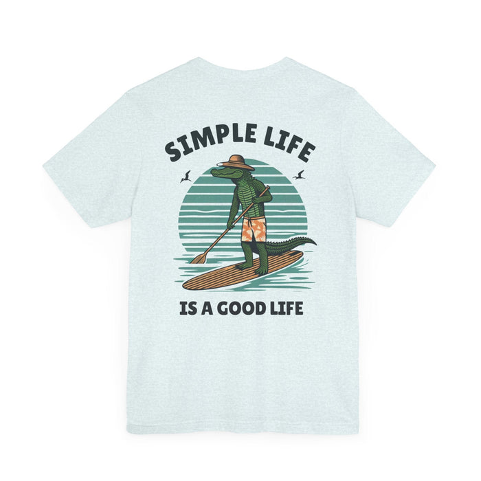 Printify T-Shirt Livin the Simple Life Alligator Graphic Tee Vacation Shirt Beach Vibes Destination Shirt Great Gift Idea