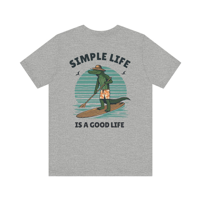 Printify T-Shirt Livin the Simple Life Alligator Graphic Tee Vacation Shirt Beach Vibes Destination Shirt Great Gift Idea