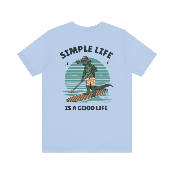 Printify T-Shirt Livin the Simple Life Alligator Graphic Tee Vacation Shirt Beach Vibes Destination Shirt Great Gift Idea