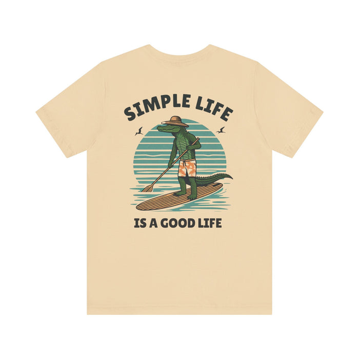 Printify T-Shirt Livin the Simple Life Alligator Graphic Tee Vacation Shirt Beach Vibes Destination Shirt Great Gift Idea