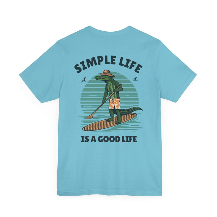 Printify T-Shirt Livin the Simple Life Alligator Graphic Tee Vacation Shirt Beach Vibes Destination Shirt Great Gift Idea